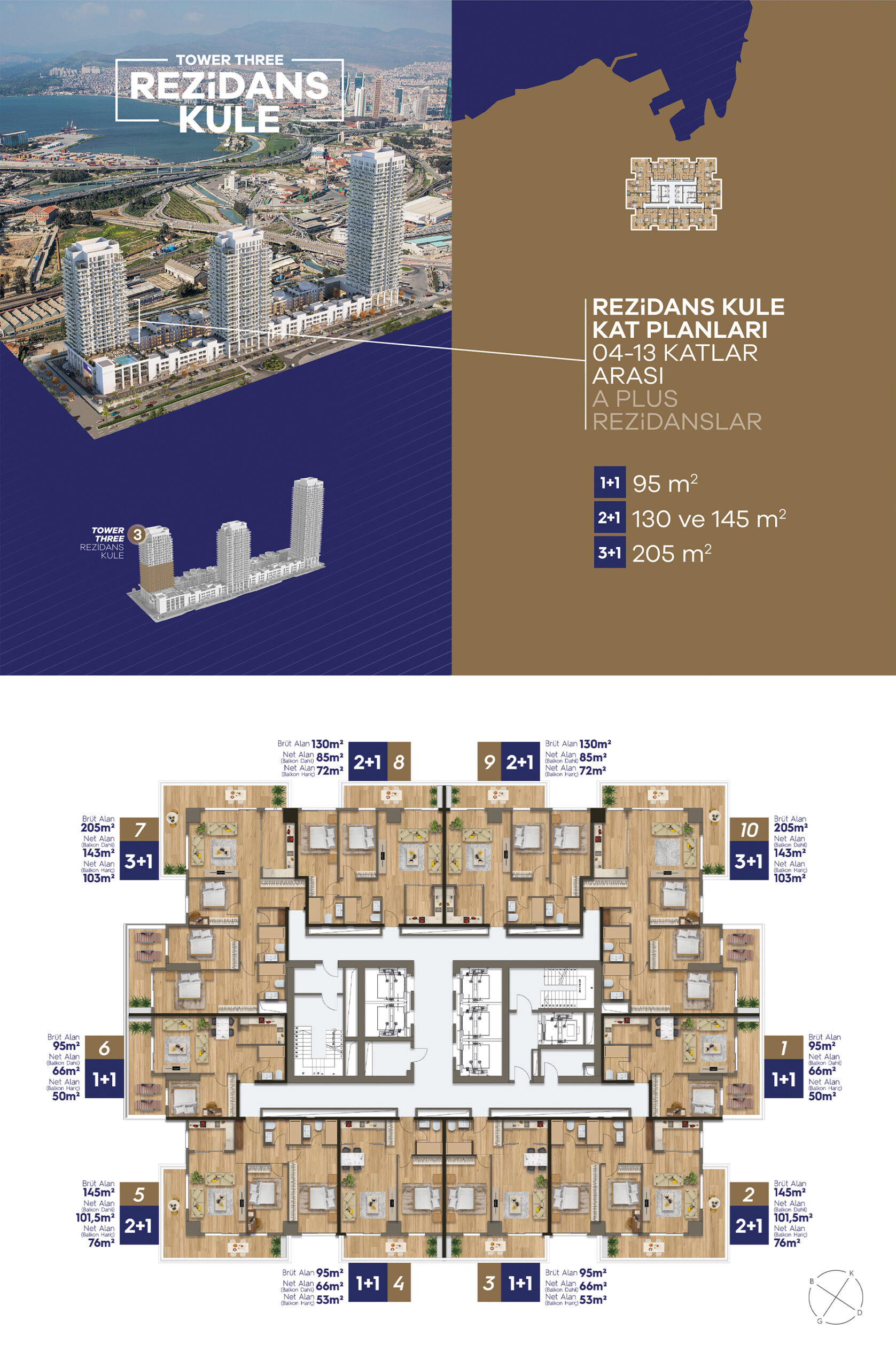 Rezidans mobilyalı kat planı
